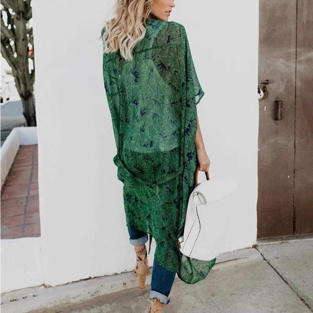 Beach Cover-ups Green| Beach Women Sexy Elegant
Long Sleeve Summer2025 One Size - Picture 3 of 4